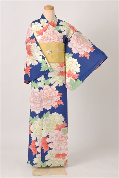 浴衣[紺・シャクナゲ]