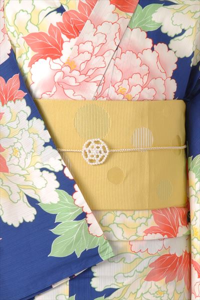 浴衣[紺・シャクナゲ]