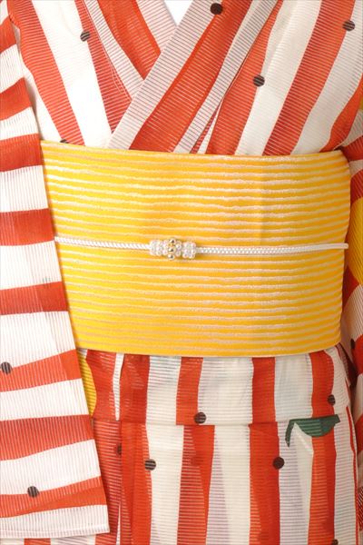 浴衣[着物風・夏みかん・オレンジ]