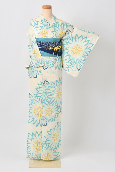 浴衣[生成り地にヒマワリ]