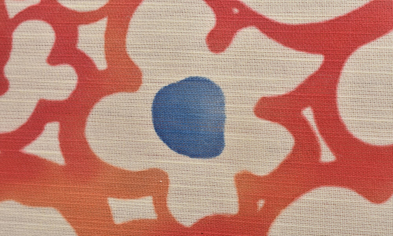 浴衣［花とドット柄］