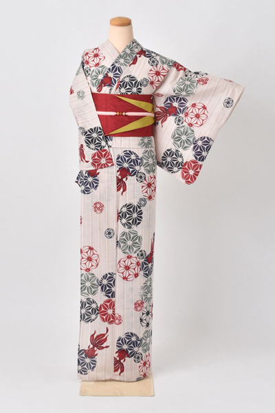 浴衣[生成り・金魚柄]