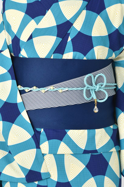 浴衣[青・幾何学模様]
