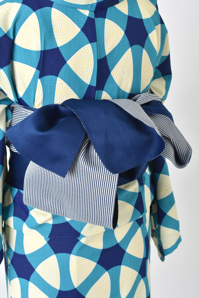 浴衣[青・幾何学模様]