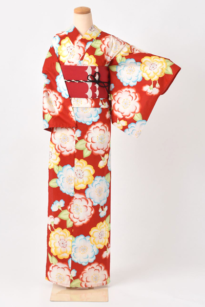 浴衣[赤・牡丹]