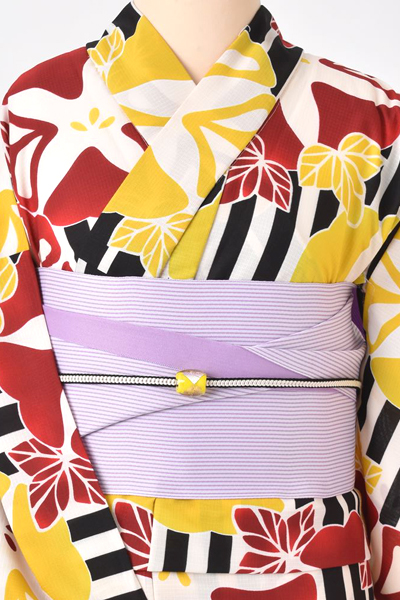 浴衣[縞に朝顔]