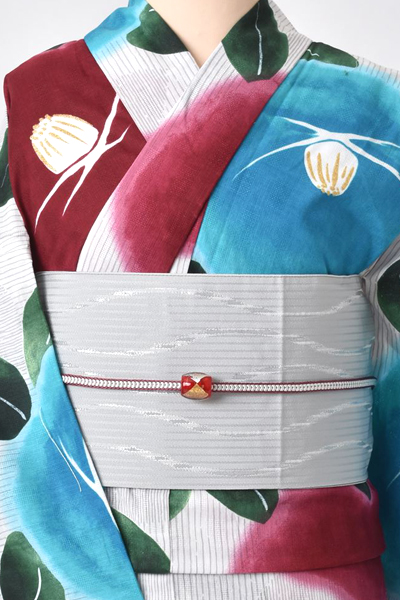 浴衣[手捺染で描く椿]