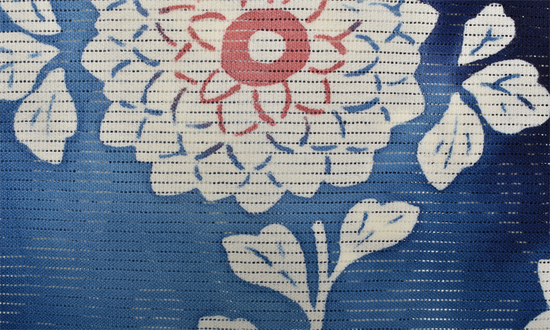 浴衣[藍色に花]