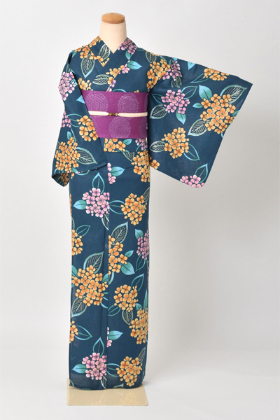 浴衣[紫陽花模様]