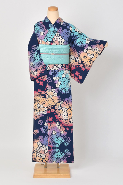 浴衣[紺・紫陽花Sサイズ]