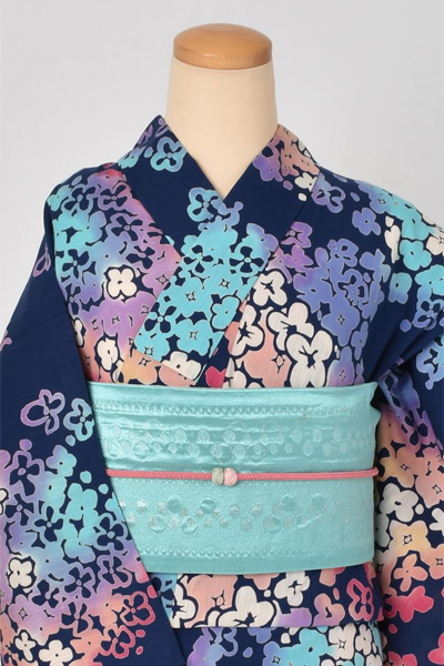 浴衣[紺・紫陽花Sサイズ]