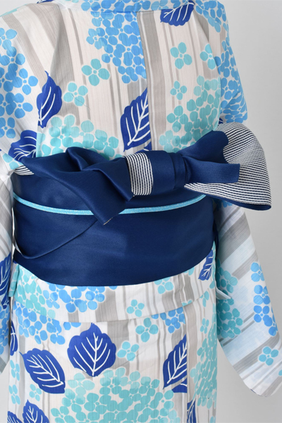 浴衣[縞に紫陽花]
