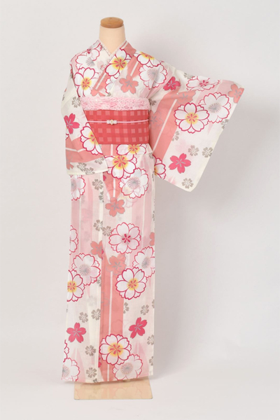 浴衣[矢羽根に桜]