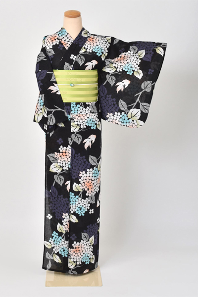 浴衣[紫陽花と金魚]