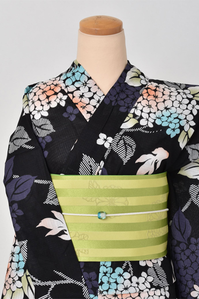 浴衣[紫陽花と金魚]