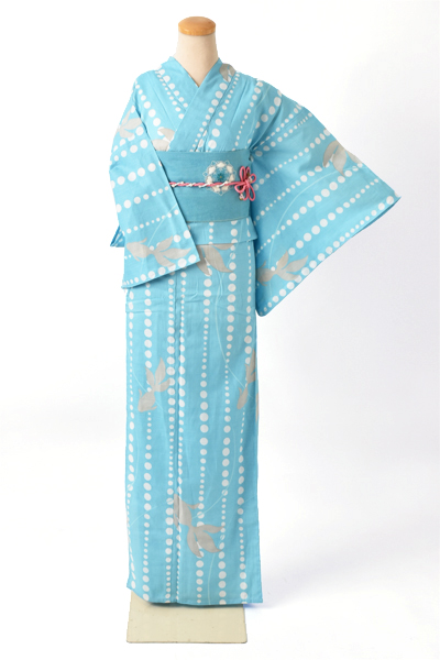 ゆかた[水色に金魚]