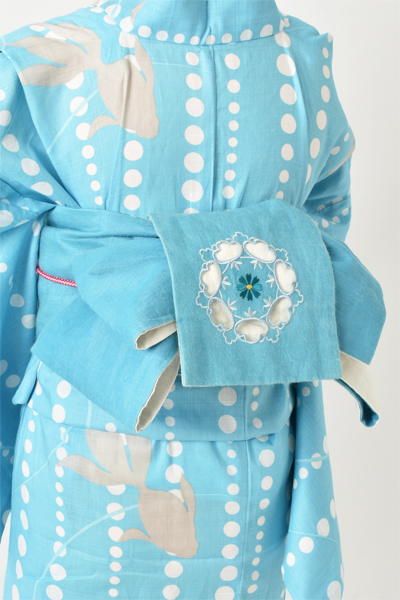 ゆかた[水色に金魚]