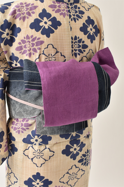 浴衣[生成り・花菱柄]