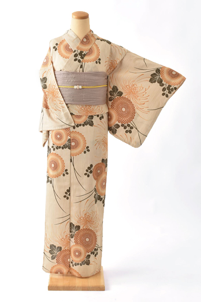 浴衣[生成り・菊]