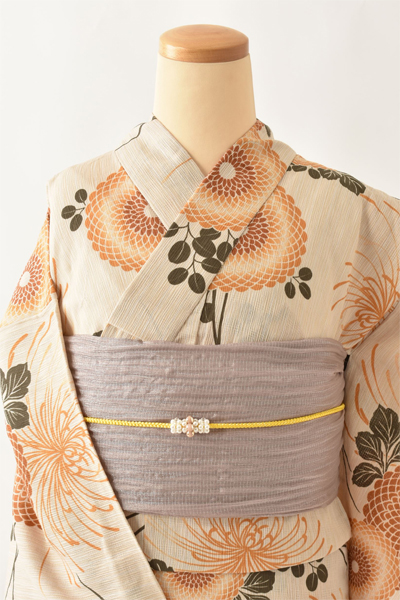 浴衣[生成り・菊]