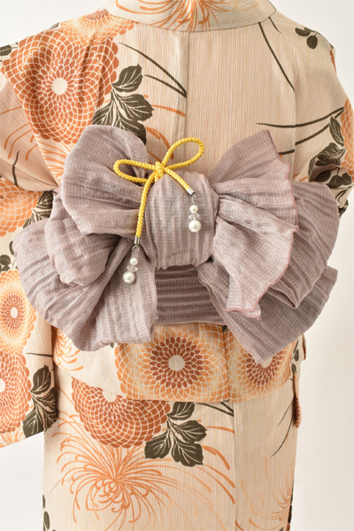 浴衣[生成り・菊]