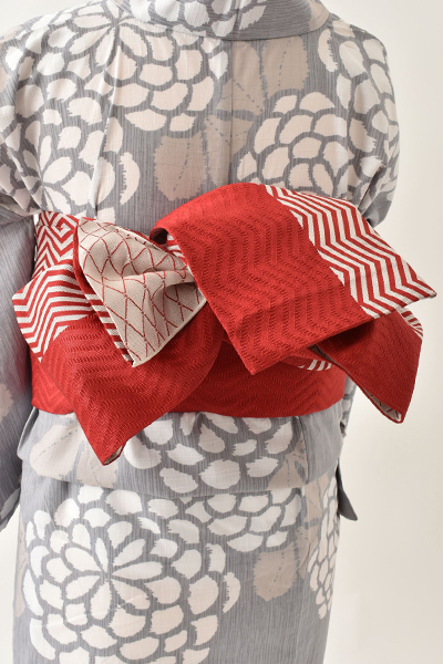 浴衣[グレー・菊]