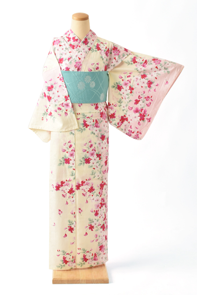 浴衣[クリーム・花柄]