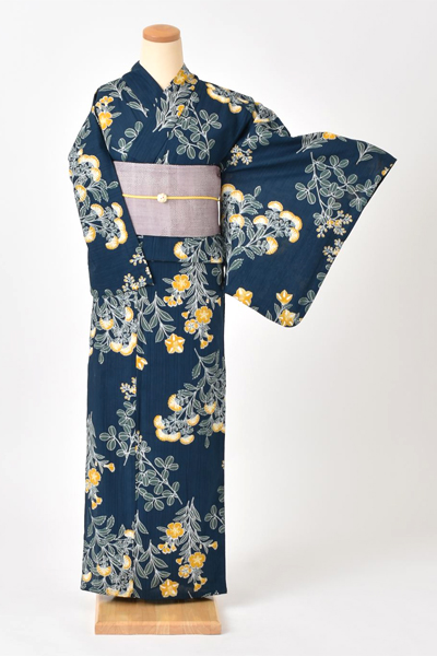 浴衣[深緑・秋草]