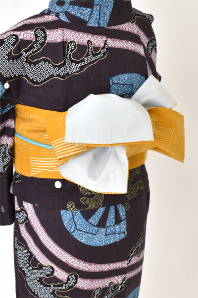 浴衣[紫紺・源氏車Sサイズ]