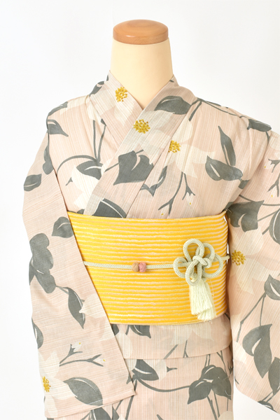 浴衣[ベージュ・鉄線]