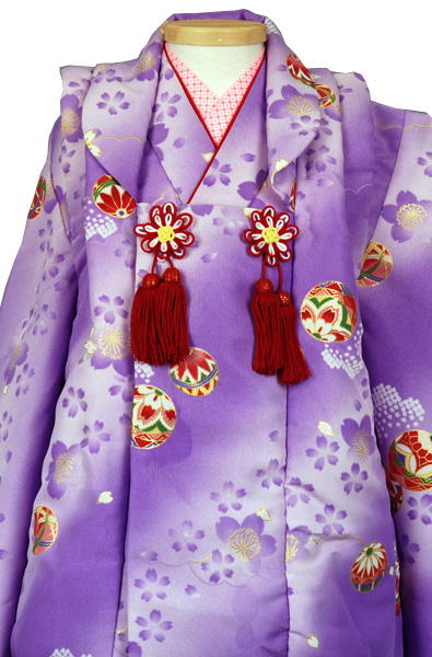 三歳被布セット うす紫ぼかし(花と手まり)