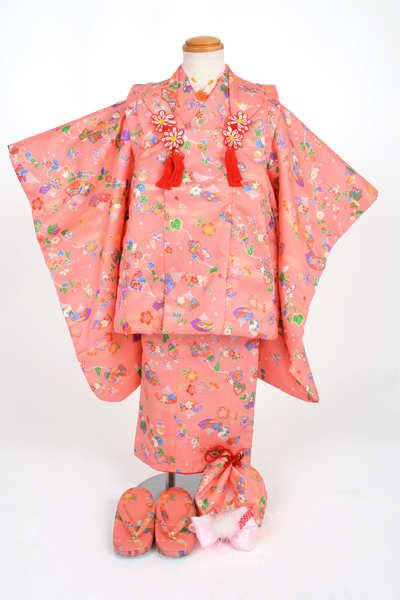 三歳被布セット(サーモンピンク)