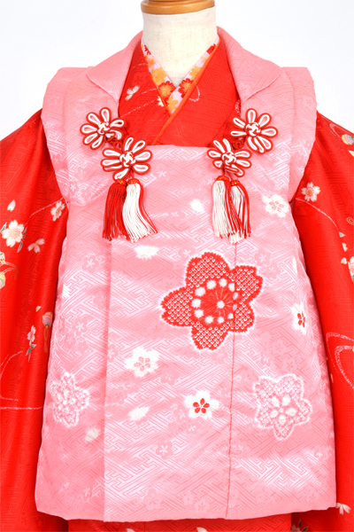 三歳被布セット(ピンク×レッド)