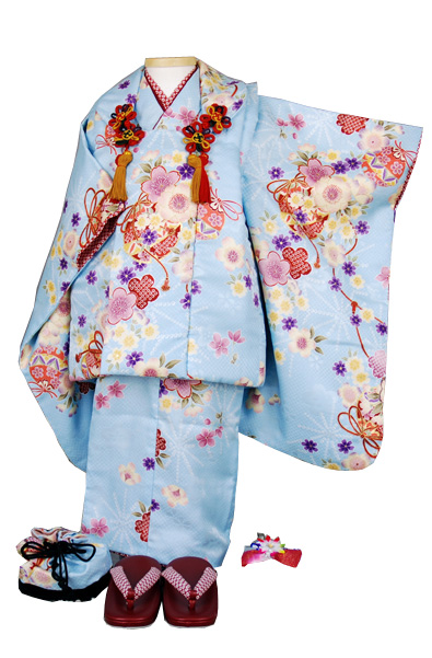 三歳被布セット 被布(水色・まり)