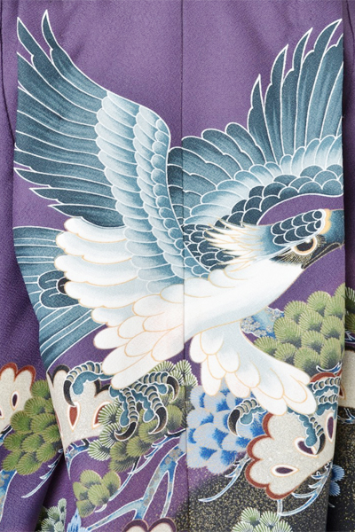 5歳祝着[紫色・松・鷹]