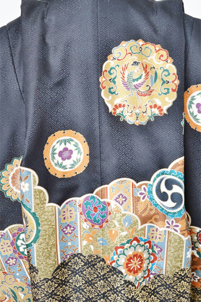 5歳祝着[黒色・雪輪に鳳凰]