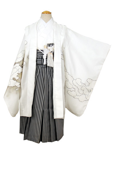 五歳祝い着セット 白地・龍