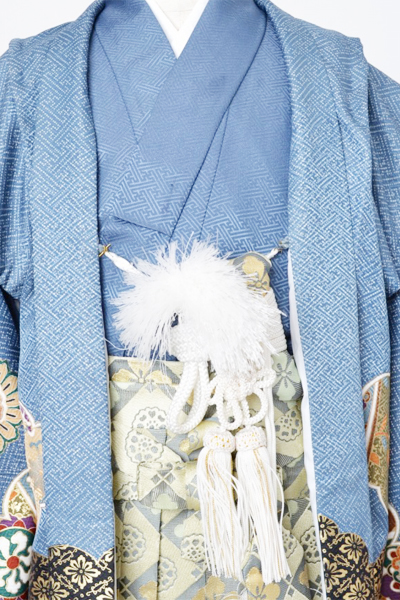 5歳祝着[青色・丸紋]