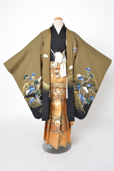 5歳祝着[抹茶色・兜]