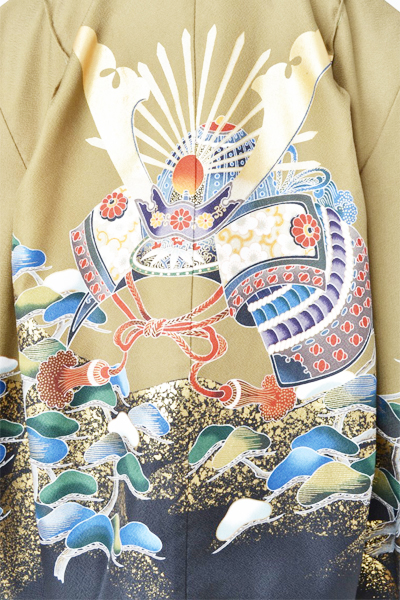 5歳祝着[抹茶色・兜]