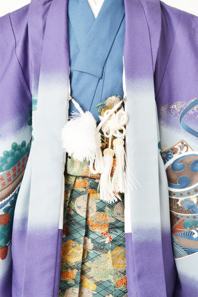 5歳祝着[紫色・かぶと]