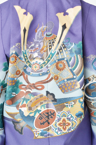 5歳祝着[紫色・かぶと]