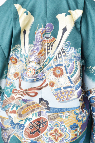 5歳祝着[深緑色・兜]