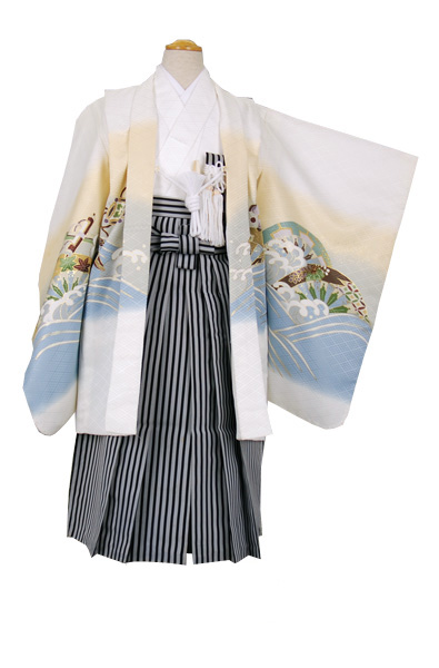 五歳祝い着セット 宝船・白地