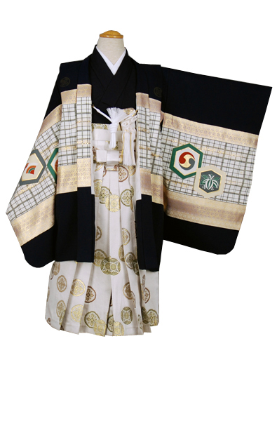 五歳祝い着セット かぶと・龍　　Sサイズ