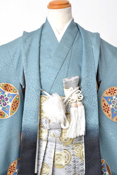 5歳祝着[灰色・丸紋]