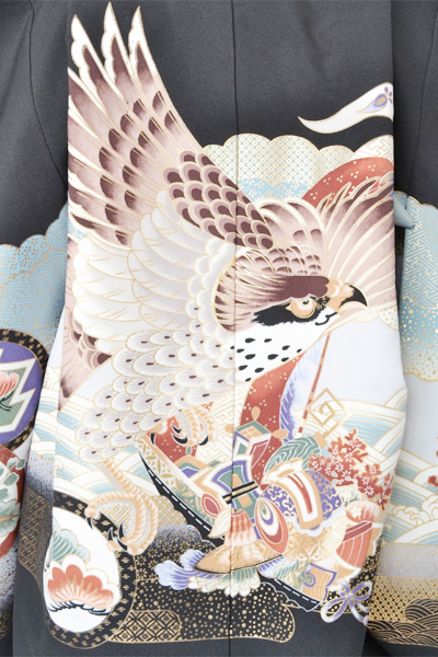 5歳祝着[黒色・鷹]