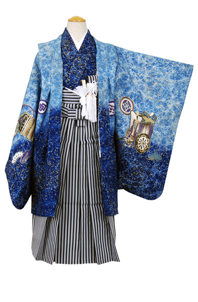 五歳祝い着セット 牛車・かぶと