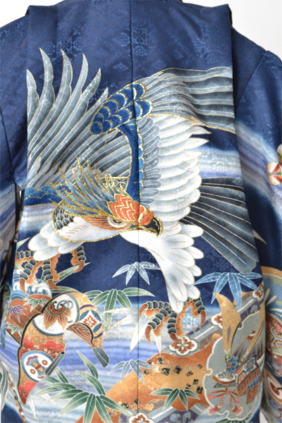 5歳祝着[紺色・宝尽くし]