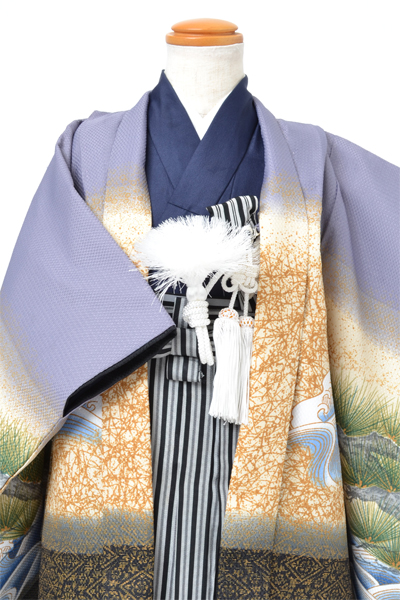 5歳祝着（藤色地に鷹・富士山）